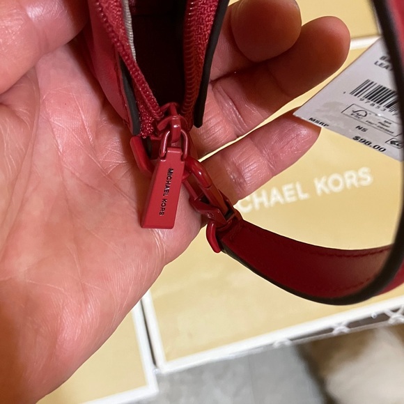 Michael Kors KYLA bag crimson leather charm - Picture 7 of 9